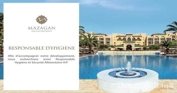 Mazagan Beach & Golf Resort recrute un Responsable Hygiéne (El Jadida) – توظيف منصب img