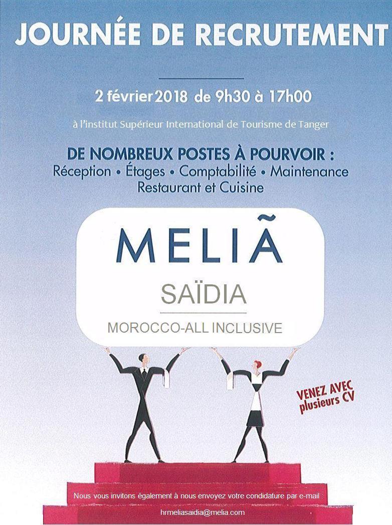 Melia Hotels Saadia Journée de Recrutement - Dreamjob.ma