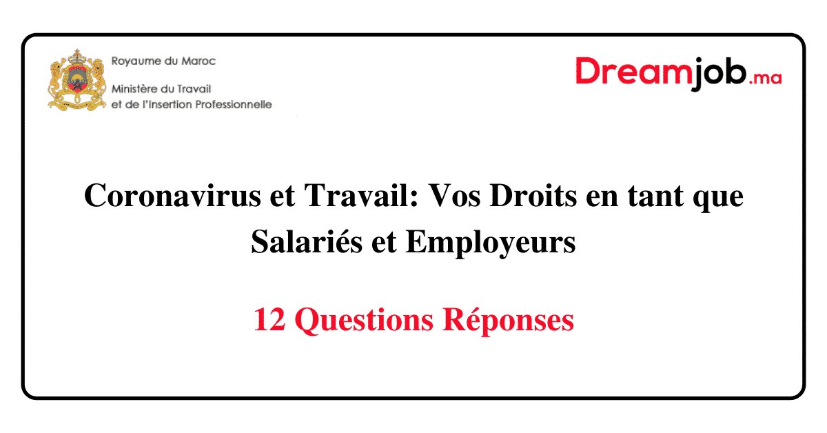 Coronavirus et travail vos droits en tant que salariés et employeurs - Dreamjob.ma