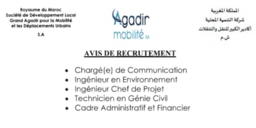 SDL Agadir Mobilité Concours Emploi Recrutement