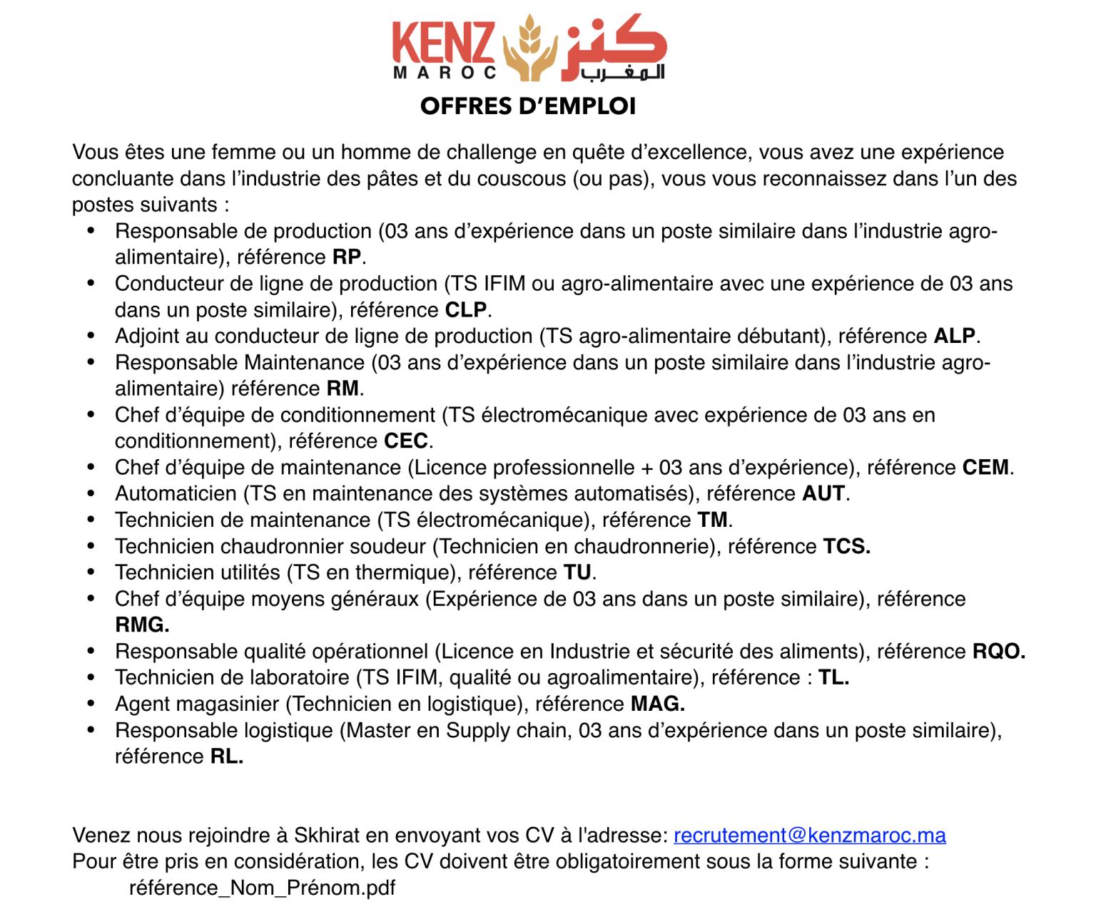 Kenz Maroc Emploi Recrutement