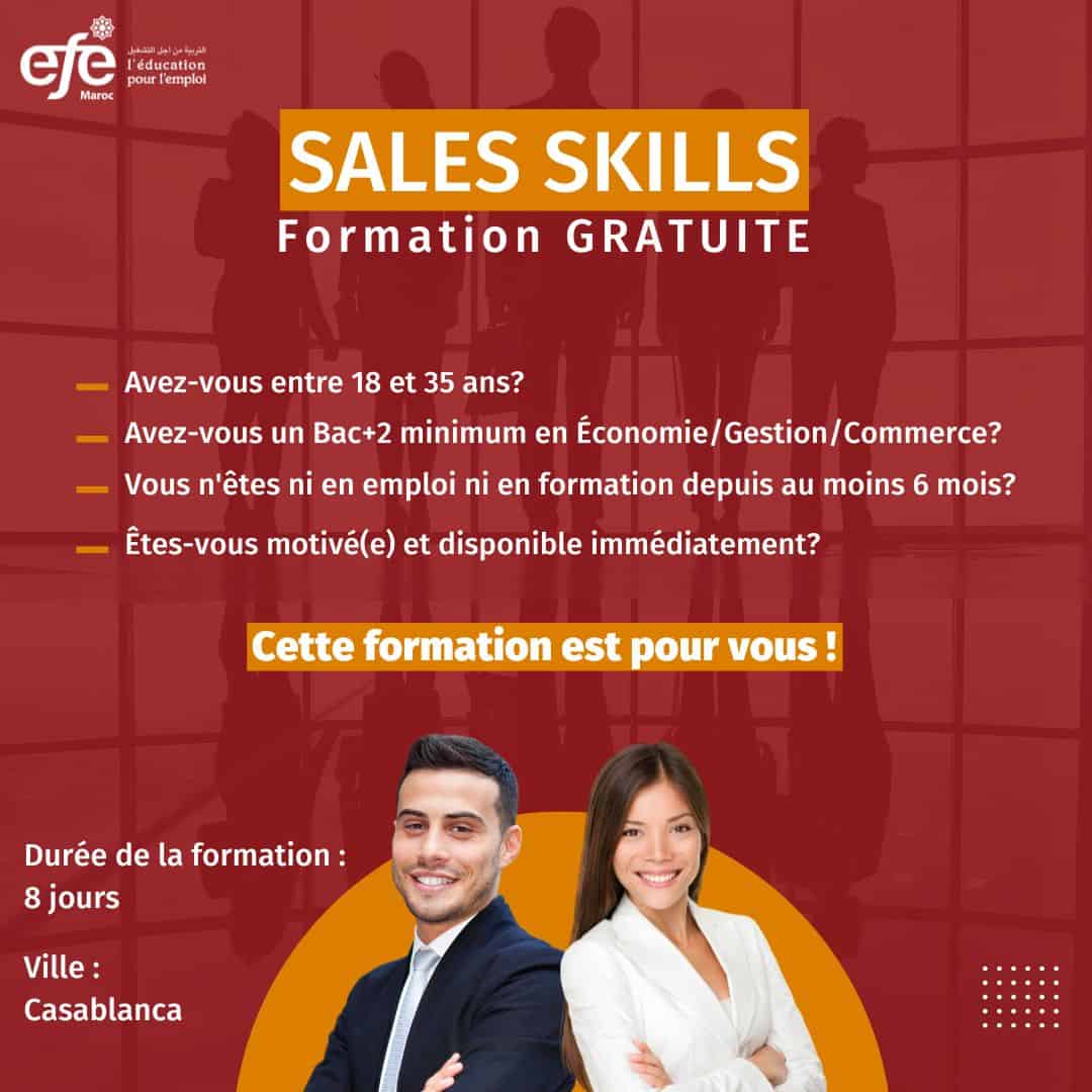 EFE Maroc propose une Formation Gratuite en Sales Skills