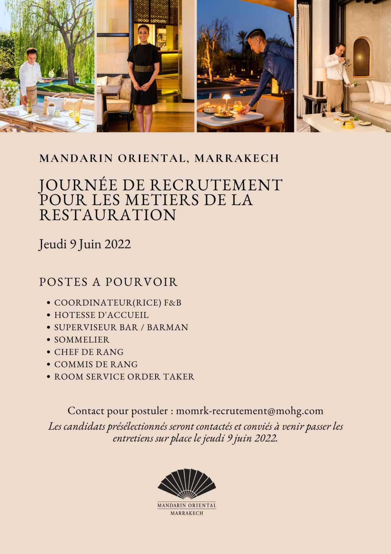 Journée de Recrutement Mandarin Oriental Marrakech