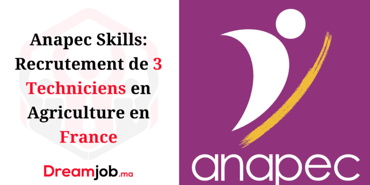 Anapec Skills: Recrutement de 3 Techniciens en Agriculture en France