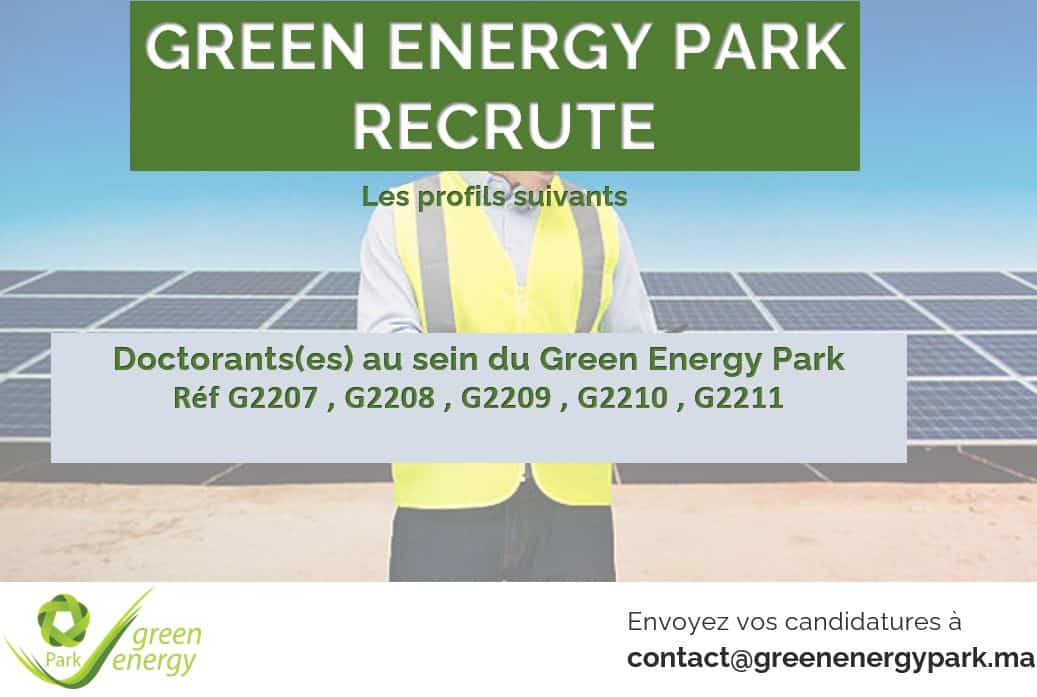 Green Energy Park recrute des Doctorants