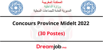 Concours Province Midelt 2022 (30 Postes)