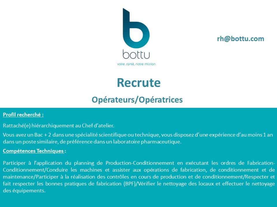 Bottu recrute des Opérateurs Opératrices