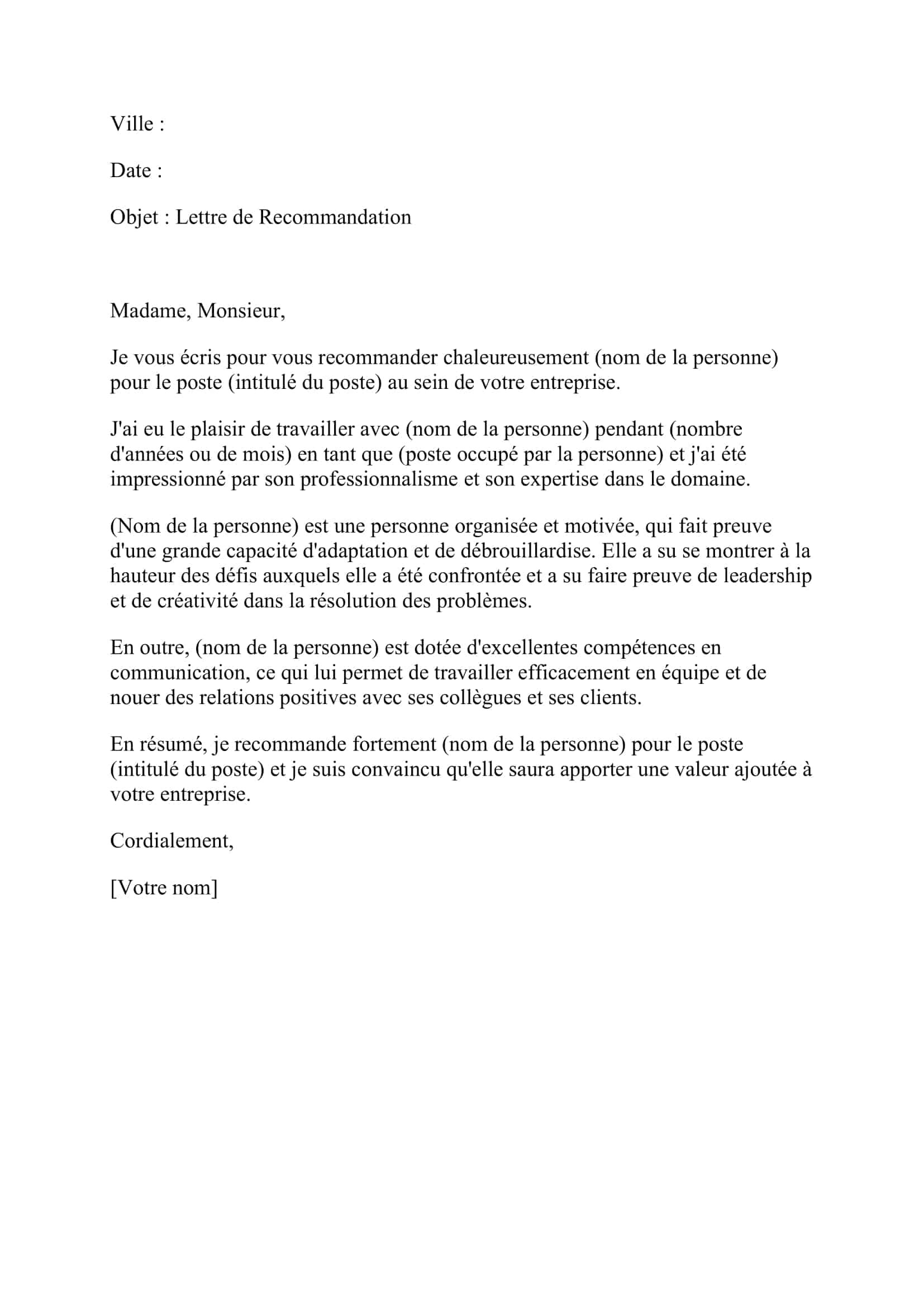 Lettre De Recommandation Conseils Modèles Et Exemples Alwadifa