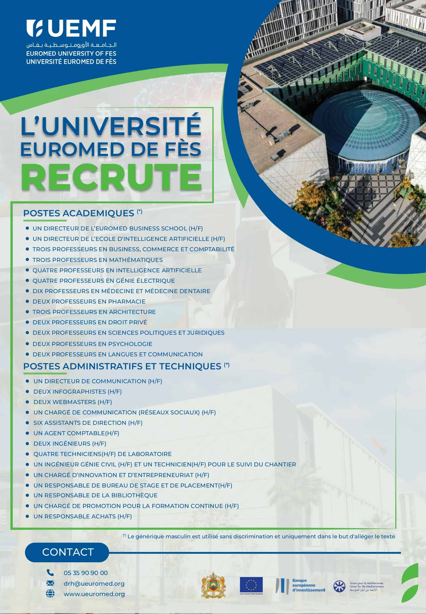 Campagne de Recrutement UEMF 2023 (64 Postes)