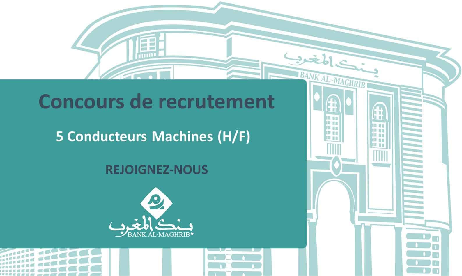 Bank Al Maghrib recrute des Conducteurs Machines