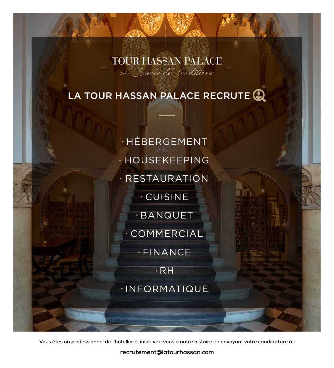La Tour Hassan Palace recrute Plusieurs Profils 2023