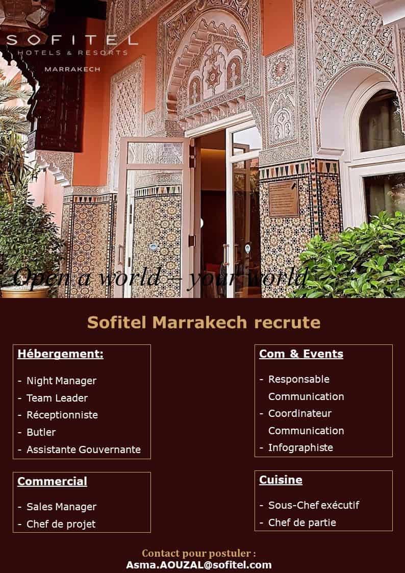 Sofitel Marrakech recrute Plusieurs Profils