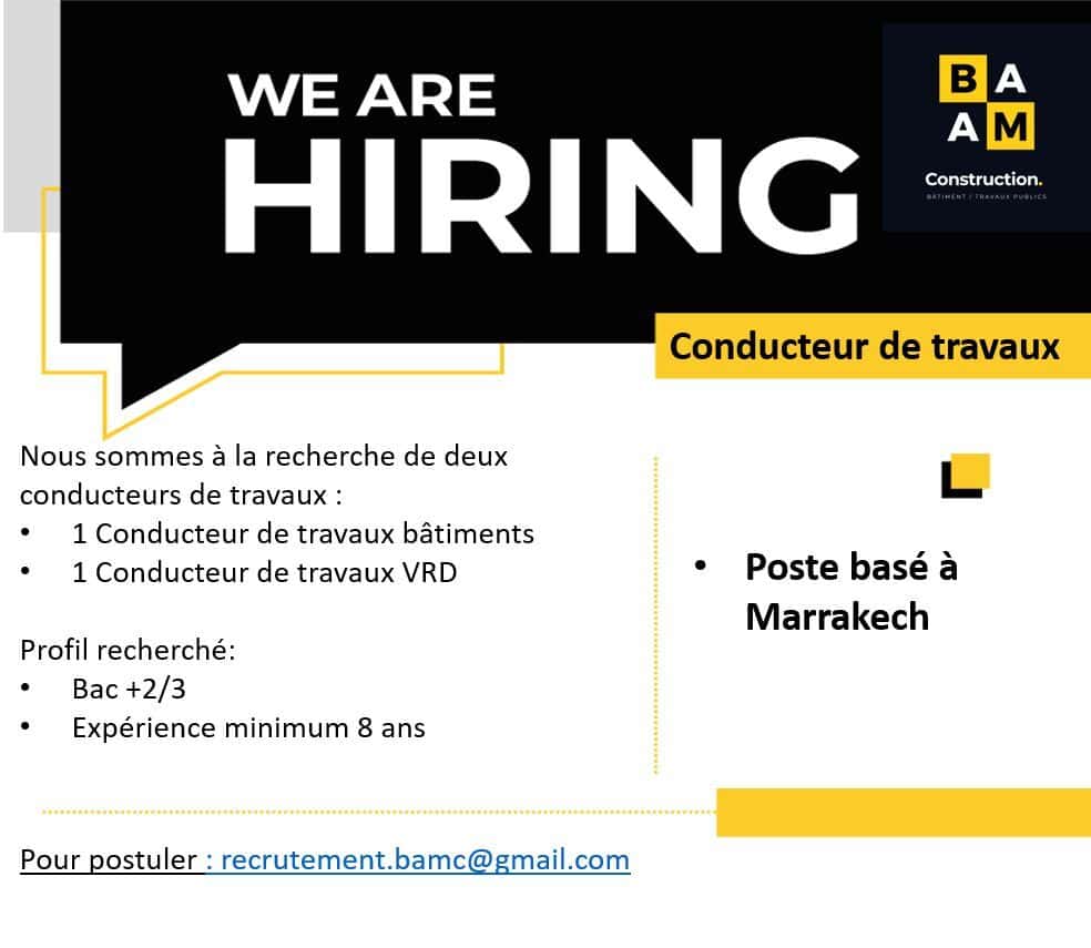 BAM Construction Recherche de Nouveaux Talents