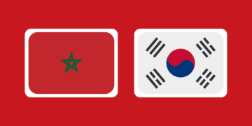 Morocco South Korea Flags