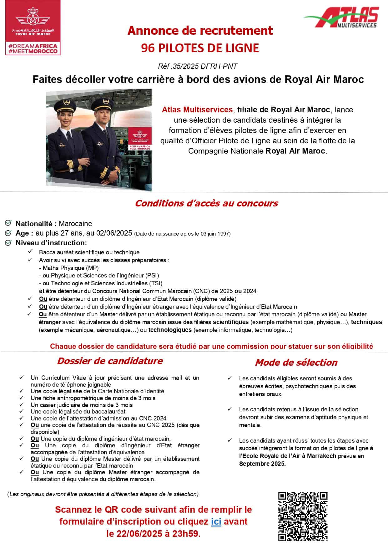 Concours de Recrutement Atlas Multiservices 2025 (96 Postes)